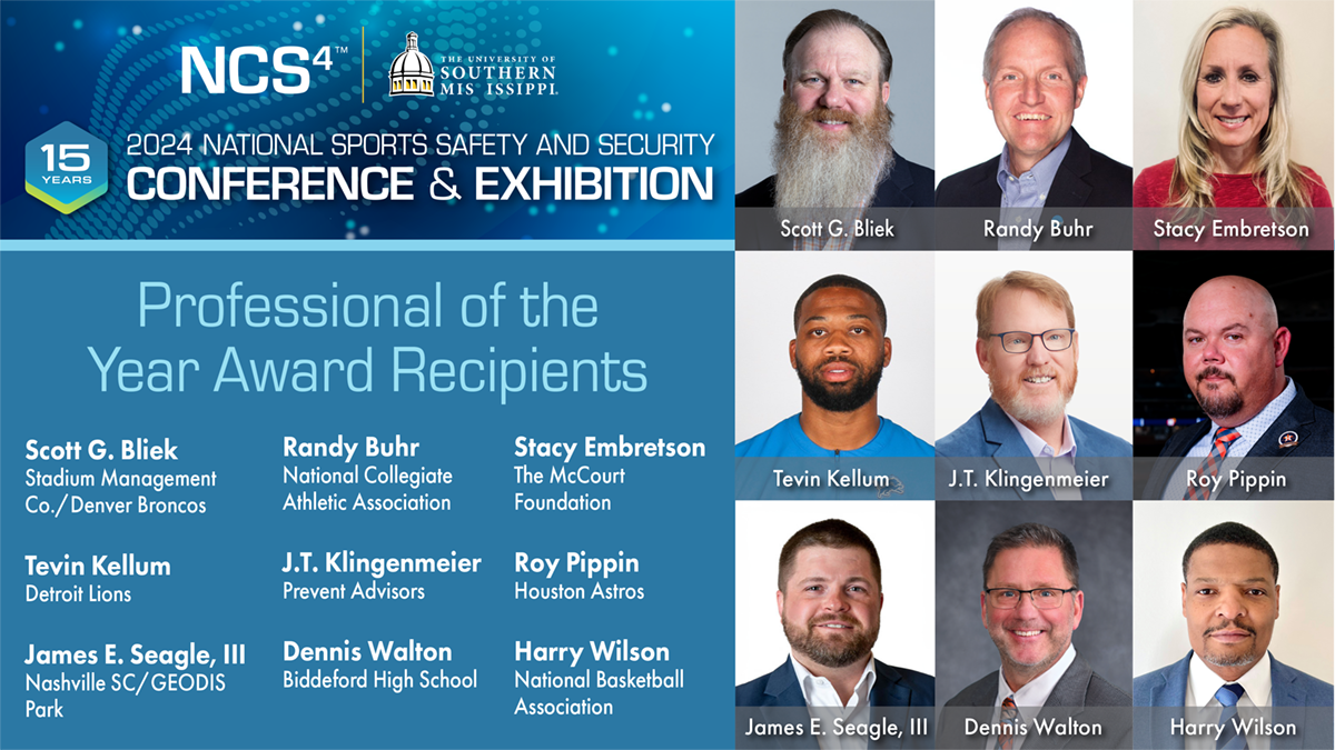Nine Individuals to Receive Professional of the Year Award at the 2024 National Sports Safety and Security Conference & ExhibitionAuto Draft