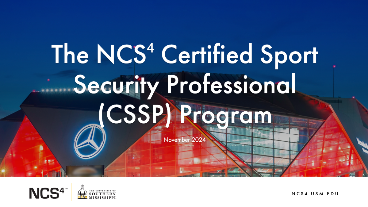 The NCS⁴ Certified Sport Security Professional (CSSP) Program